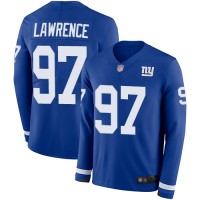 Nike New York Giants #97 Dexter Lawrence Royal Blue Team Color Youth Stitched NFL Limited Therma Long Sleeve Jersey