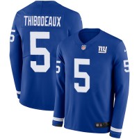 Nike New York Giants #5 Kayvon Thibodeaux Royal Blue Team Color Youth Stitched NFL Limited Therma Long Sleeve Jersey