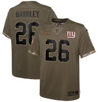 New York New York Giants #26 Saquon Barkley Nike Youth 2022 Salute To Service Limited Jersey - Olive