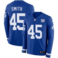 Nike New York Giants #45 Jaylon Smith Royal Blue Team Color Youth Stitched NFL Limited Therma Long Sleeve Jersey