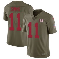 Nike New York Giants #11 Phil Simms Olive Youth Stitched NFL Limited 2017 Salute to Service Jersey