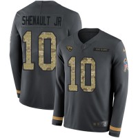 Nike Jacksonville Jaguars #10 Laviska Shenault Jr. Anthracite Salute to Service Youth Stitched NFL Limited Therma Long Sleeve Jersey