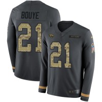 Nike Jacksonville Jaguars #21 A.J. Bouye Anthracite Salute to Service Youth Stitched NFL Limited Therma Long Sleeve Jersey