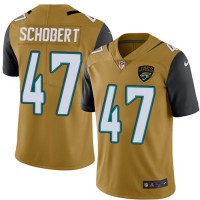 Nike Jacksonville Jaguars #47 Joe Schobert Gold Youth Stitched NFL Limited Rush Jersey