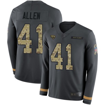 Nike Jacksonville Jaguars #41 Josh Allen Anthracite Salute to Service Youth Stitched NFL Limited Therma Long Sleeve Jersey