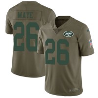 Nike New York Jets #26 Marcus Maye Olive Youth Stitched NFL Limited 2017 Salute to Service Jersey