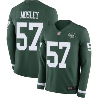 Nike New York Jets #57 C.J. Mosley Green Team Color Youth Stitched NFL Limited Therma Long Sleeve Jersey
