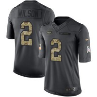 Nike New York Jets #2 Zach Wilson Black Youth Stitched NFL Limited 2016 Salute to Service Jersey