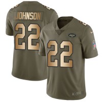Nike New York Jets #22 Trumaine Johnson Olive/Gold Youth Stitched NFL Limited 2017 Salute to Service Jersey