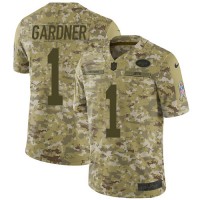 Nike New York Jets #1 Ahmad Sauce Gardner Camo Youth Stitched NFL Limited 2018 Salute To Service Jersey
