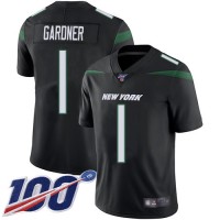 Nike New York Jets #1 Ahmad Sauce Gardner Black Alternate Youth Stitched NFL 100th Season Vapor Untouchable Limited Jersey
