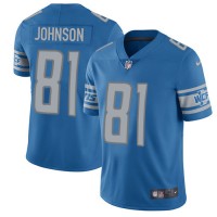 Nike Detroit Lions #81 Calvin Johnson Light Blue Team Color Youth Stitched NFL Vapor Untouchable Limited Jersey