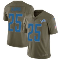 Nike Detroit Lions #25 Will Harris Olive Youth Stitched NFL Limited 2017 Salute to Service Jersey