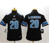 Nike Detroit Lions #20 Barry Sanders Black Alternate Youth Stitched NFL Limited Jersey