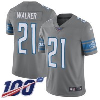 Nike Detroit Lions #21 Tracy Walker Gray Youth Stitched NFL Limited Rush 100th Season Jersey