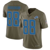 Nike Detroit Lions #88 T.J. Hockenson Olive Youth Stitched NFL Limited 2017 Salute to Service Jersey