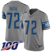 Nike Detroit Lions #72 Halapoulivaati Vaitai Gray Youth Stitched NFL Limited Inverted Legend 100th Season Jersey