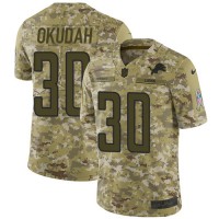 Nike Detroit Lions #30 Jeff Okudah Camo Youth Stitched NFL Limited 2018 Salute To Service Jersey