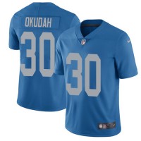 Nike Detroit Lions #30 Jeff Okudah Blue Throwback Youth Stitched NFL Vapor Untouchable Limited Jersey