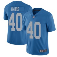 Nike Detroit Lions #40 Jarrad Davis Blue Throwback Youth Stitched NFL Vapor Untouchable Limited Jersey