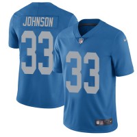 Nike Detroit Lions #33 Kerryon Johnson Blue Throwback Youth Stitched NFL Vapor Untouchable Limited Jersey