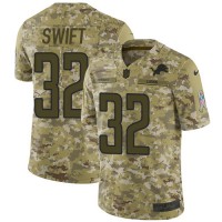 Nike Detroit Lions #32 D'Andre Swift Camo Youth Stitched NFL Limited 2018 Salute To Service Jersey