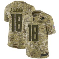 Nike Detroit Lions #18 Geronimo Allison Camo Youth Stitched NFL Limited 2018 Salute To Service Jersey