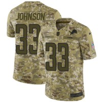Nike Detroit Lions #33 Kerryon Johnson Camo Youth Stitched NFL Limited 2018 Salute to Service Jersey