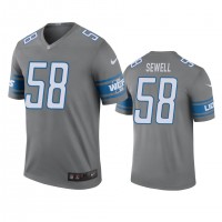 Detroit Detroit Lions #58 Penei Sewell Gray Youth Stitched NFL Limited Rush Jersey