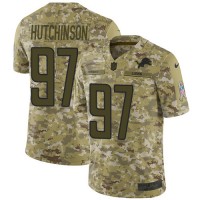Nike Detroit Lions #97 Aidan Hutchinson Camo Youth Stitched NFL Limited 2018 Salute To Service Jersey