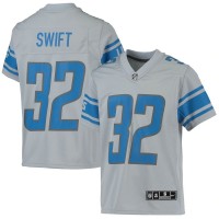 Detroit Detroit Lions #32 D'Andre Swift Nike Youth Silver Inverted Team Game Jersey