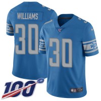 Nike Detroit Lions #30 Jamaal Williams Blue Team Color Youth Stitched NFL 100th Season Vapor Untouchable Limited Jersey