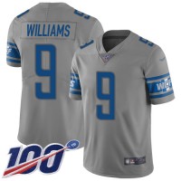 Nike Detroit Lions #9 Jameson Williams Gray Youth Stitched NFL Limited Inverted Legend 100th Season Jersey