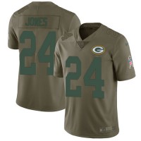 Nike Green Bay Packers #24 Josh Jones Olive Youth Stitched NFL Limited 2017 Salute to Service Jersey