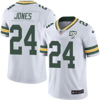Nike Green Bay Packers #24 Josh Jones White Youth 100th Season Stitched NFL Vapor Untouchable Limited Jersey