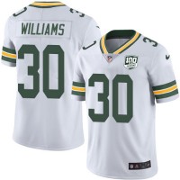 Nike Green Bay Packers #30 Jamaal Williams White Youth 100th Season Stitched NFL Vapor Untouchable Limited Jersey