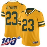 Nike Green Bay Packers #23 Jaire Alexander Gold Youth Stitched NFL Limited Inverted Legend 100th Season Jersey