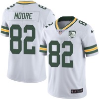 Nike Green Bay Packers #82 J'Mon Moore White Youth 100th Season Stitched NFL Vapor Untouchable Limited Jersey