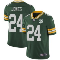 Nike Green Bay Packers #24 Josh Jones Green Team Color Youth 100th Season Stitched NFL Vapor Untouchable Limited Jersey