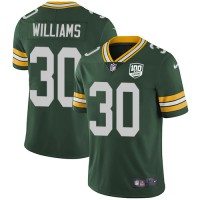 Nike Green Bay Packers #30 Jamaal Williams Green Team Color Youth 100th Season Stitched NFL Vapor Untouchable Limited Jersey
