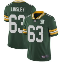 Nike Green Bay Packers #63 Corey Linsley Green Team Color Youth 100th Season Stitched NFL Vapor Untouchable Limited Jersey