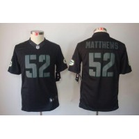 Nike Green Bay Packers #52 Clay Matthews Black Impact Youth Stitched NFL Limited Jersey