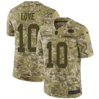 Nike Green Bay Packers #10 Jordan Love Camo Youth Stitched NFL Limited 2018 Salute To Service Jersey