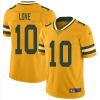 Nike Green Bay Packers #10 Jordan Love Gold Youth Stitched NFL Limited Inverted Legend  Jersey