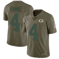Nike Green Bay Packers #4 Brett Favre Olive Youth Stitched NFL Limited 2017 Salute to Service Jersey