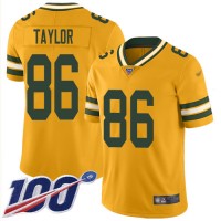 Nike Green Bay Packers #86 Malik Taylor Gold Youth Stitched NFL Limited Inverted Legend 100th Season Jersey