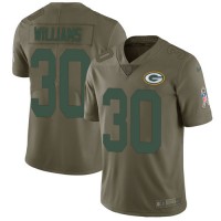 Nike Green Bay Packers #30 Jamaal Williams Olive Youth Stitched NFL Limited 2017 Salute to Service Jersey