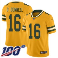 Nike Green Bay Packers #16 Pat O'Donnell Gold Youth Stitched NFL Limited Inverted Legend 100th Season Jersey