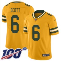 Nike Green Bay Packers #6 JK Scott Gold Youth Stitched NFL Limited Inverted Legend 100th Season Jersey