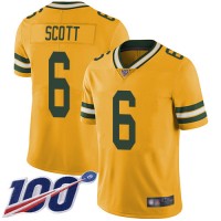 Nike Green Bay Packers #6 JK Scott Yellow Youth Stitched NFL Limited Rush 100th Season Jersey
